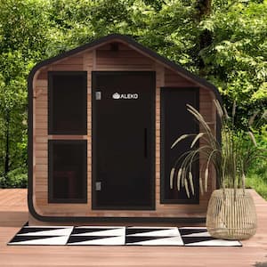 Bluet 6-Person Outdoor Red Cedar Traditional Wet/Dry Sauna with 6 kW UL-Certified Harvia Heater
