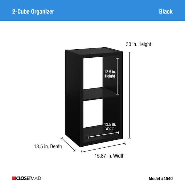 Reviews for ClosetMaid 30 in. H x 15.87 in. W x 13.50 in. D Black Wood  Large 2-Cube Organizer