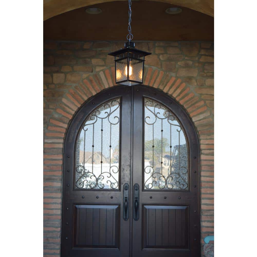 Cullen Black Bronze Outdoor Hanging Lantern with Clear Glass