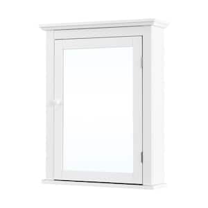 22 in. W x 27 in. H White Surface Mount Medicine Cabinet with Mirror