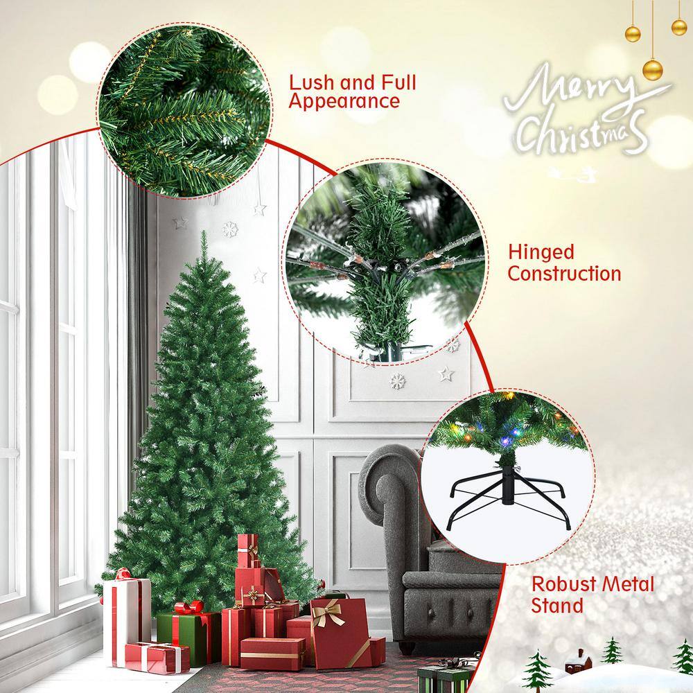 6ft Green Pre-lit Pine Christmas Tree with Remote-Controlled LED Lights