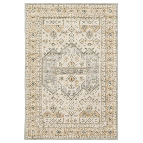 Home Decorators Collection Harmony Sand 2 ft. x 3 ft. Indoor Machine Washable Scatter Rug