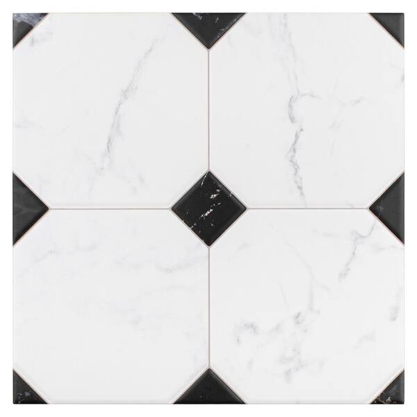 thumbnail image 2 of Tenedos 8x8 Matte Black & White Checkered Porcelain Tile - Slip Resistant For Floor & Wall 2 of 11