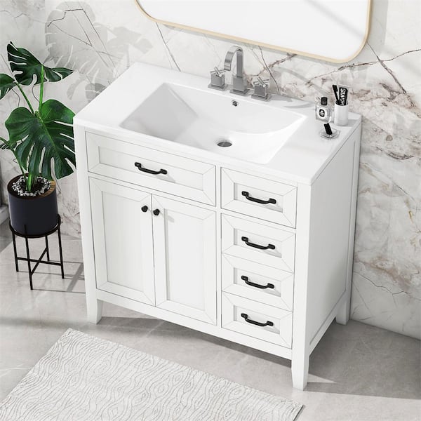 Aoibox 36 in. W x 18.03 in. D x 35.98 in. H Bathroom Vanity