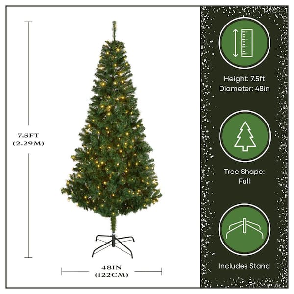 National Tree Company 7 1/2' Linden Spruce Wrapped PreLit