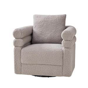 Regina Grey Modern Swivel Chair with One Pillow
