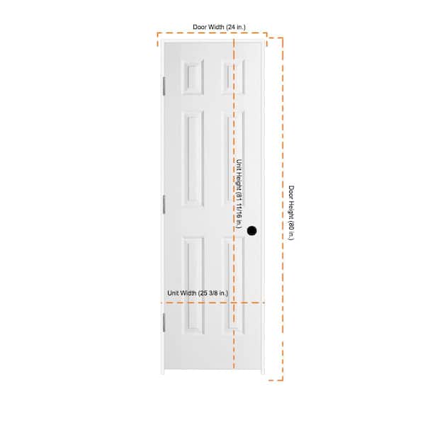 JELD-WEN 24 in. x 80 in. Colonist Primed Right-Hand Textured Solid