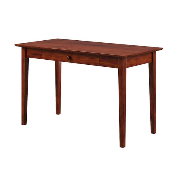 AFI 48 in. Rectangular Walnut 1 Drawer Writing Desk with Solid Wood Material