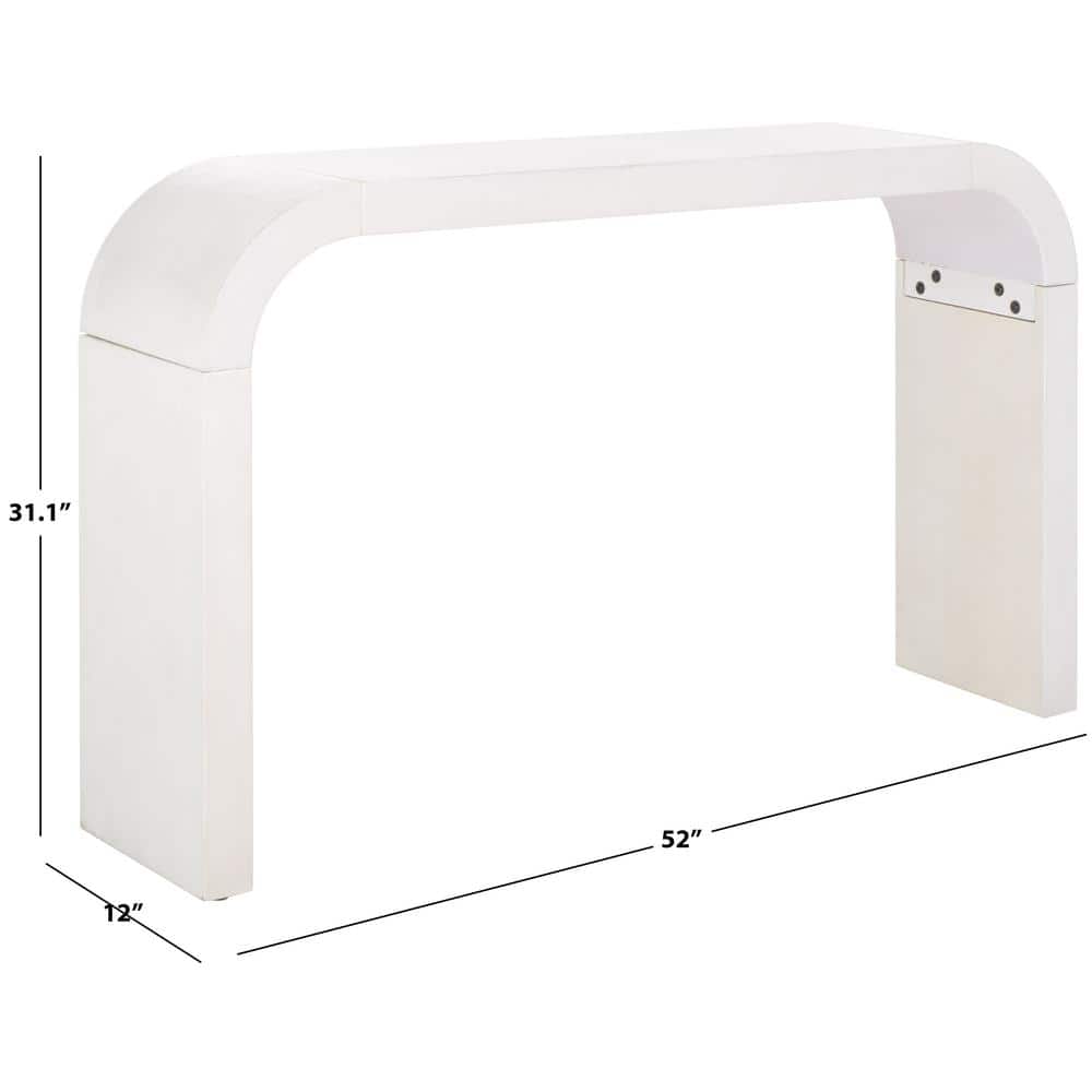 White Washed Minimalist Wood Console Table