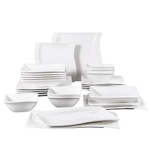 MALACASA Plates Set, Porcelain Dinnerware Sets for 6, 26-Piece