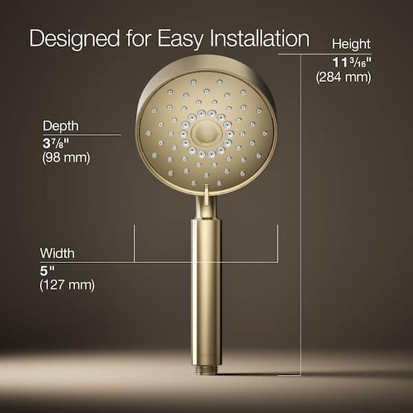 KOHLER Purist 3-Spray Patterns 2.5 GPM 5 in. Wall Mount Handheld