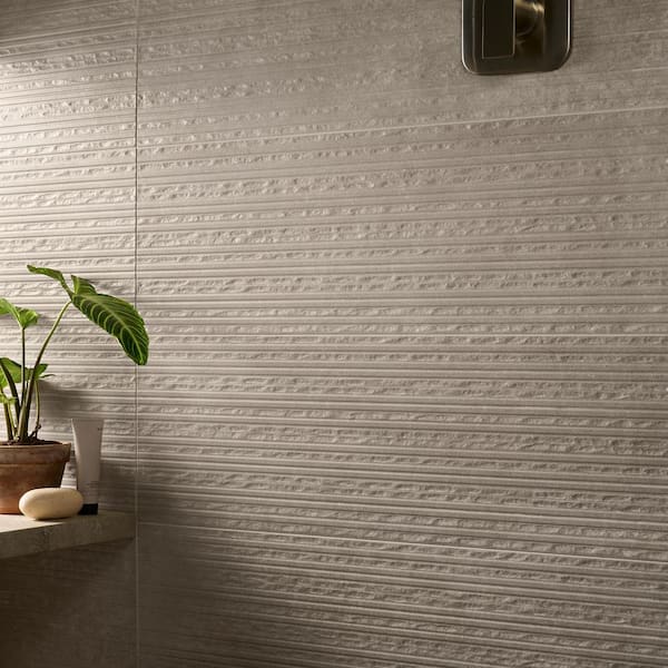 Urbane Cream Beige Deco 11.81 in. x 35.43 in. Matte Ceramic Wall Tile (14.52 sq. ft./Case)