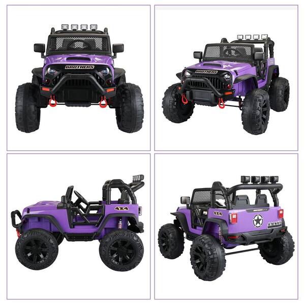 Tobbi 12-Volt Kids Ride on Truck with Remote Control, Purple, Purples / Lavenders