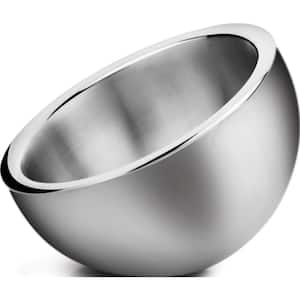 9 in. 70 fl. Oz. Silver Stainless Steel Double Wall Insulated Angled Serving Bowl