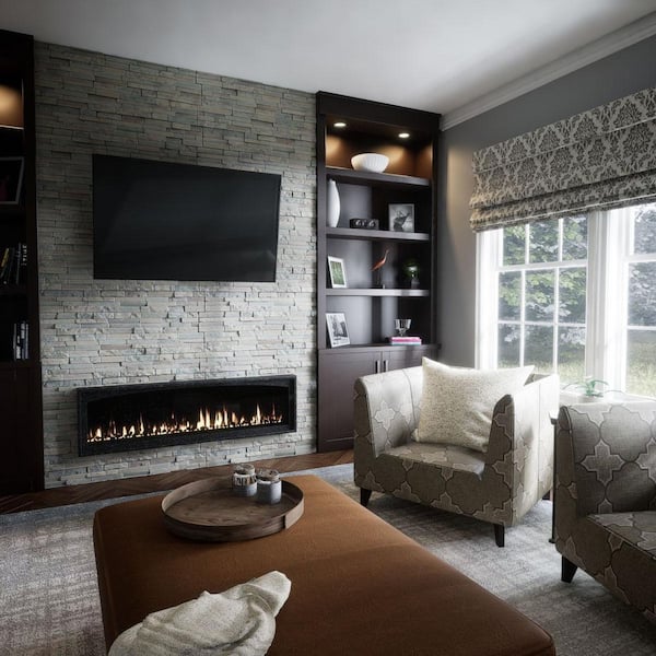 EverStone Eldorado Faux Stone Panel, 48"W x 25"H x 1"D, Morning Dove Color