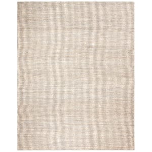 Marbella Ivory 11 ft. x 15 ft. Striped Solid Color Area Rug