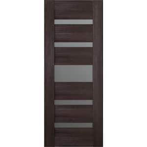 Vona 07-05 30 in. x 84 in. No Bore 5-Lite Frosted Glass Veralinga Oak Wood Solid Composite Core Interior Door Slab