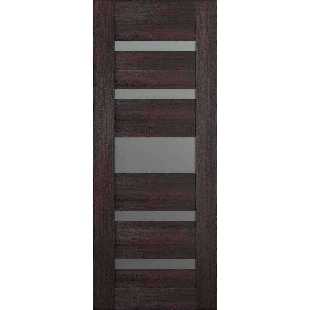 Vona 07-05 36 in. x 84 in. No Bore 5-Lite Frosted Glass Veralinga Oak Wood Solid Composite Core Interior Door Slab price history on PriceWatchPro