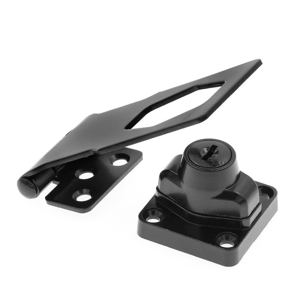 Door and Gate Safety Hasp Hinge Latch with Keyed Twist Knob Lock 3-3/4 inch with Screws Matte Black (Single Pack) price history on PriceWatchPro