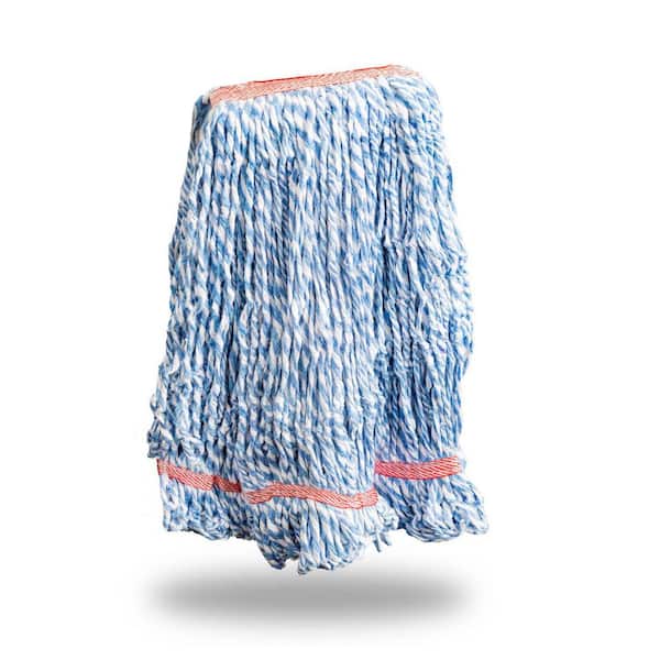 Libman Large String Mop Blended Rayon Looped-End Wet Mop Head (Blue/White)