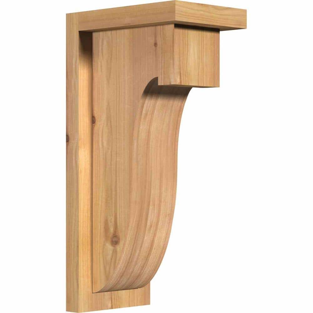 Ekena Millwork 5-1/2 in. x 8 in. x 16 in. Western Red Cedar Del Monte  Smooth Corbel with Backplate COR06X08X16DEL01SWR