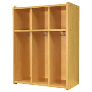28 in. W x 15 in. D x 37.5 in. H 6-Compartment Kids Locker with Cubbies (Maple), Classroom Furniture, Ready-To-Assemble