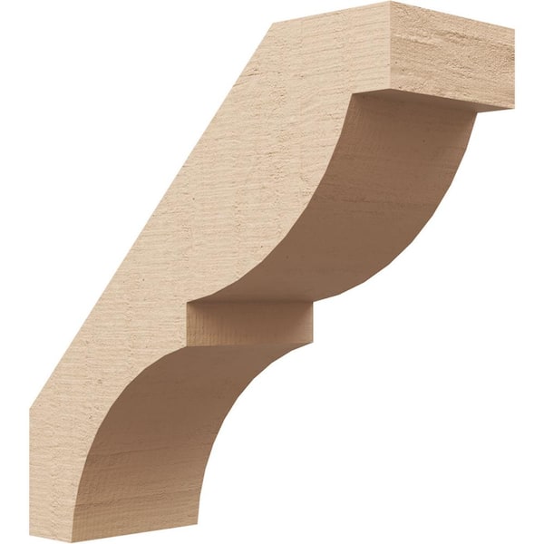 Ekena Millwork 5 in. x 14 in. x 14 in. Valencia Rough Cedar Woodgrain Timberthane Polyurethane Knee Brace, Primed