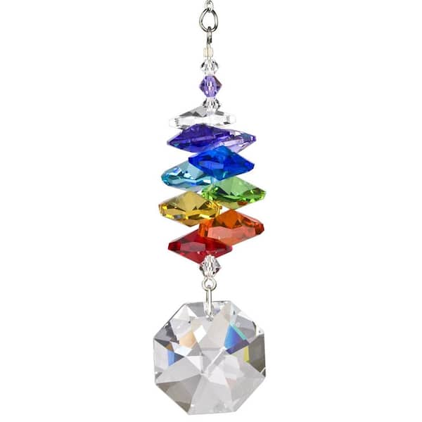 WOODSTOCK CHIMES Woodstock Rainbow Makers Collection, Crystal Rainbow Cascade, 4 in. Octagon Crystal Suncatcher CCOC