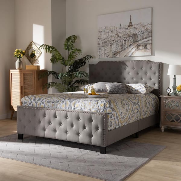 Baxton Studio Marion Grey King Size Panel Bed 162 10328 HD The