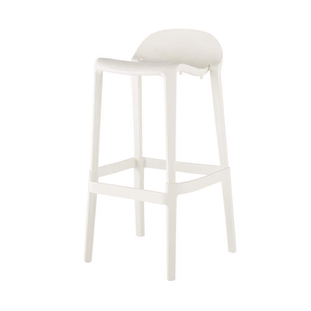Lagoon Joyous 25" White Saddle Style Barstool, Set of 2
