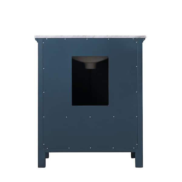 Altair Isla 30 in. Bath Vanity in Classic Blue with Carrara Marble