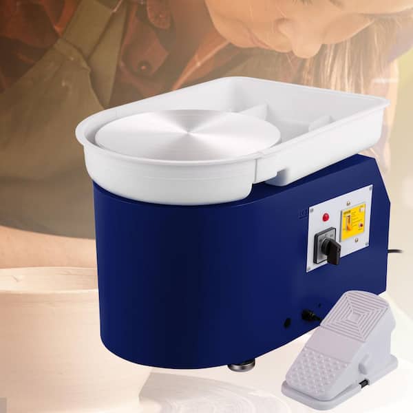 11 in. Pottery Wheel 350-Watt Art Craft DIY Clay Tool with Detachable Basin Foot Pedal Control for Art Craft Work, Blue