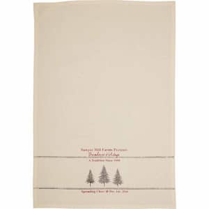 Sawyer Mill Holiday Chores And Trees Unbleached Cotton Muslin Kitchen Tea Towel Set (Set of 3)