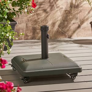80 lbs. Patio Umbrella Base with Wheels in Green