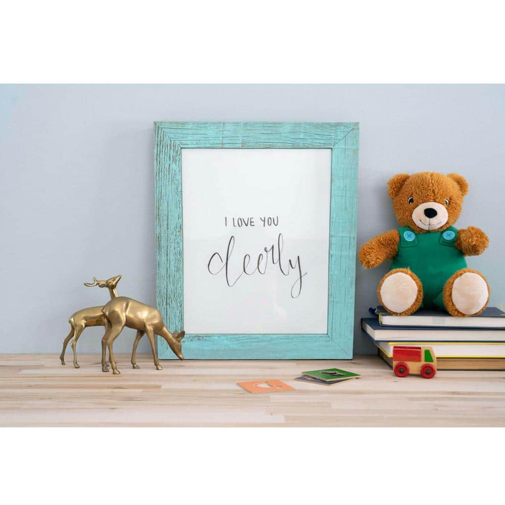 Rustic 8x10 Robins Egg Blue Reclaimed Wood Picture Frame