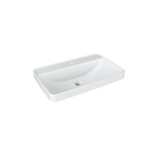 23.6 in. x 15 in.Ceramic Rectangular Vessel Bathroom Sink in White