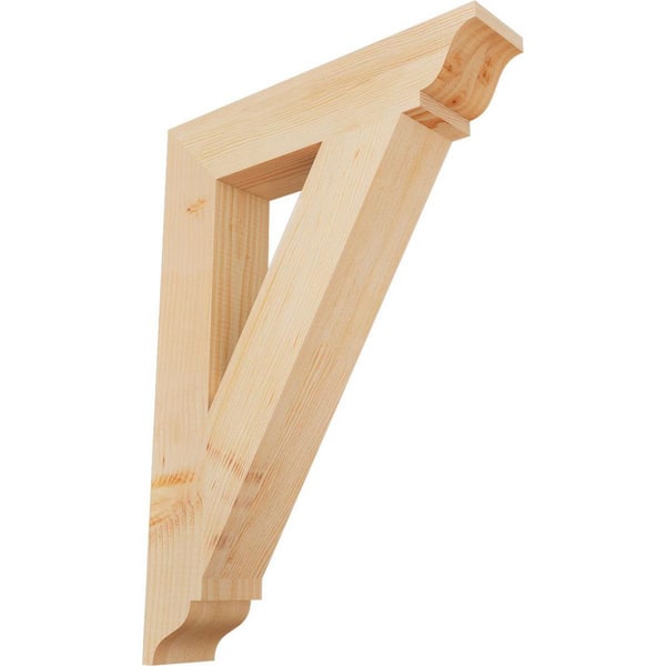Ekena Millwork 3.5 in. x 28 in. x 20 in. Douglas Fir Traditional Smooth Bracket