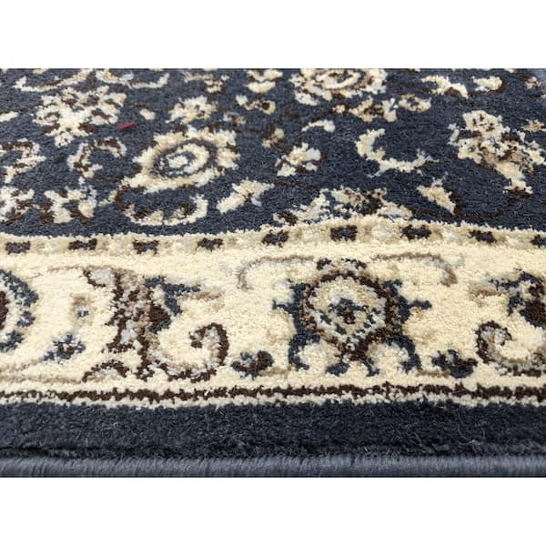 Alba Denim 5 ft. x 7 ft. Traditional Oriental Floral Area Rug