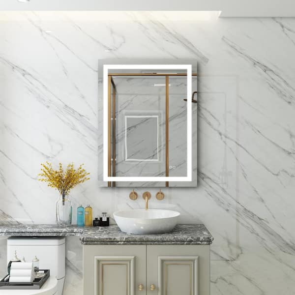 Front-Lighted LED Bathroom Vanity Mirror: 28 x 36 - Rectangular – Mirrors  & Marble