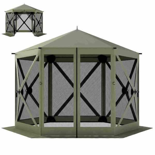 Cesicia 10 x 10 ft. Mesh Net Wall Canopy Screen Dome Tent in Khaki