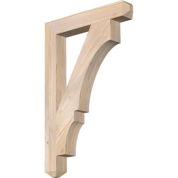 Ekena Millwork 3.5 in. x 36 in. x 24 in. Douglas Fir Balboa Craftsman Smooth Bracket