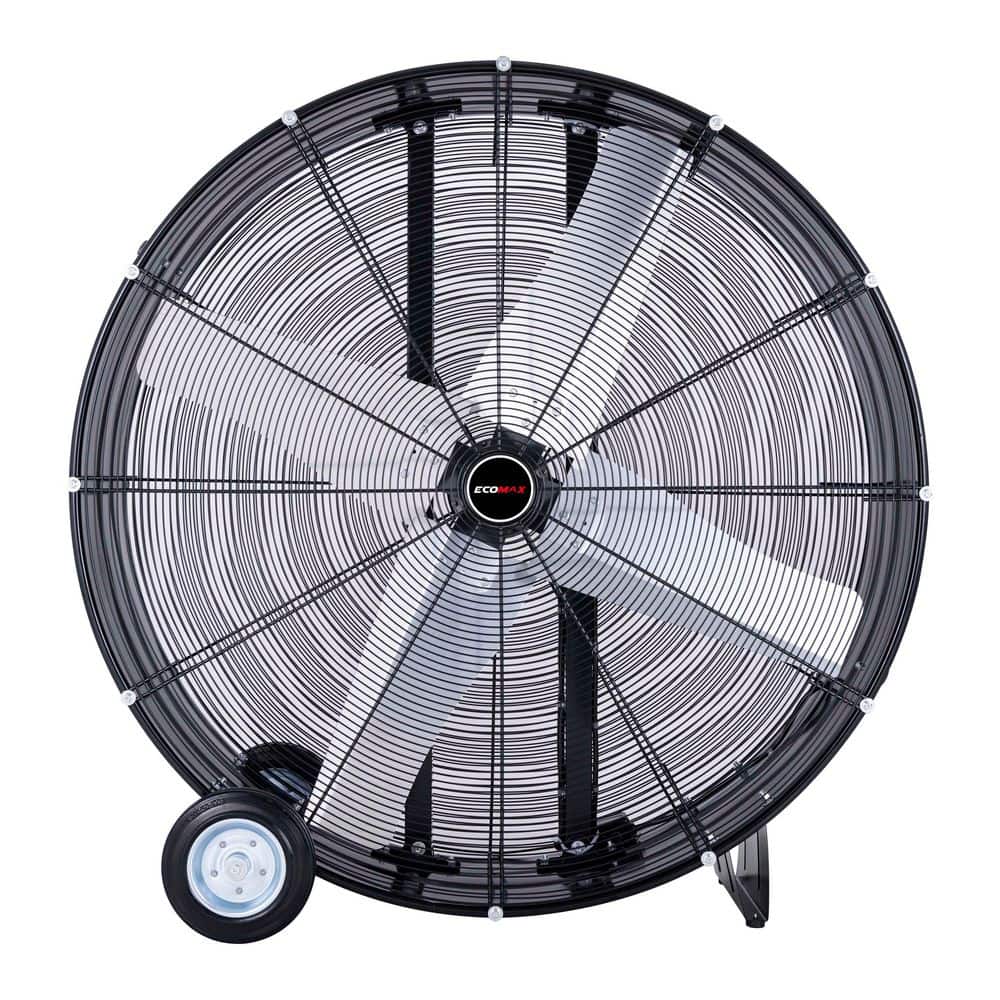 42 in. 2-Speed High Velocity Industrial Black Drum Fan with Wheels