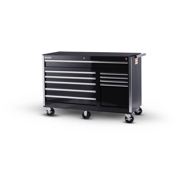 International Tech Series 56 in. 10-Drawer Roller Cabinet Tool Chest in Black
