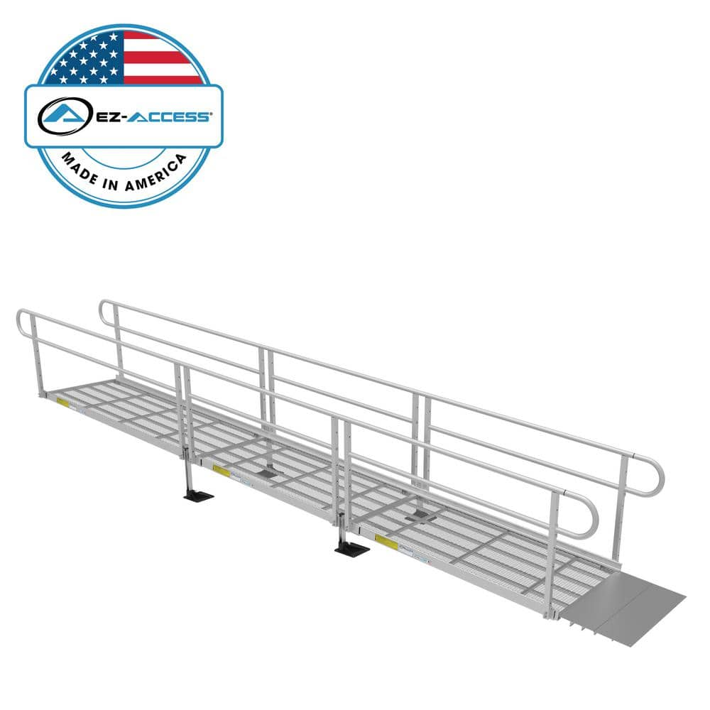 EZ-ACCESS PATHWAY 3G 20 ft. Wheelchair Ramp Kit with Expanded Metal Surface and Two-line Handrails