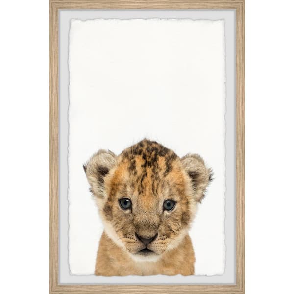Unbranded "Little Simba" by Marmont Hill Framed Animal Art Print 24 in. x 16 in.