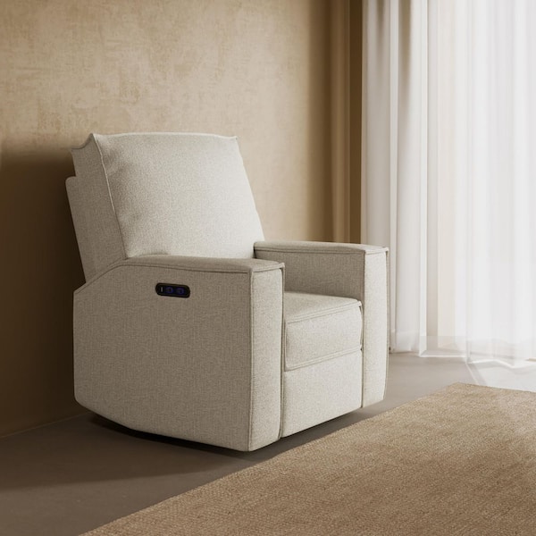 Texas Dune Basketweave Nursery Power Recliner Swivel Glider