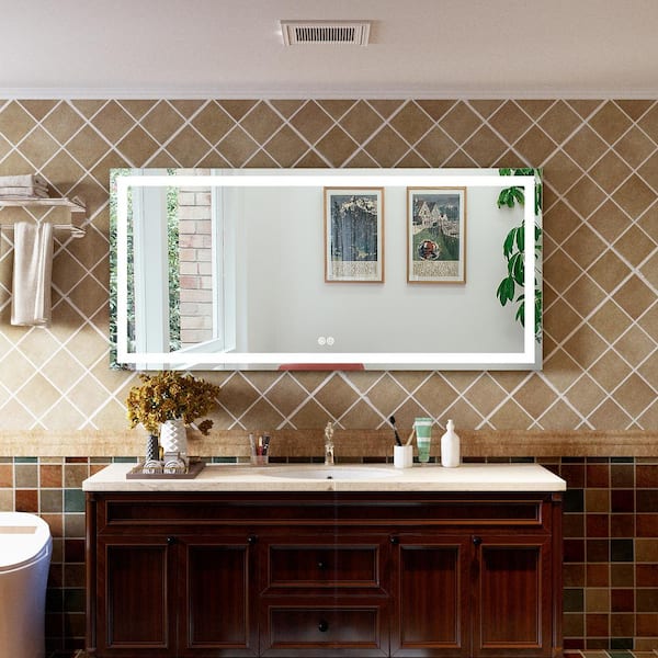 ANGELES HOME 72 in. x 36 in. Large Bath Vanity Mirror with Lights MEMR3648FLE The Home Depot