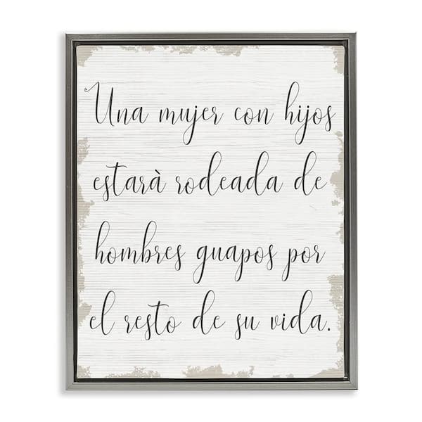 Stupell Industries Funny Boy Mom Phrase by Lil' Rue Gray Floater Frame Typography Graphic Art Print 31 in. x 25 in.