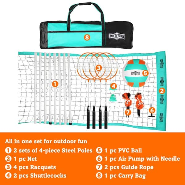 Dunlop Steel Pole Volleyball & Badminton Combo cheapest Set