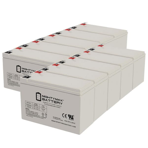 MIGHTY MAX BATTERY 12V 7Ah F2 Replacement Battery for NPW36-12, NP7-12 - 10 Pack